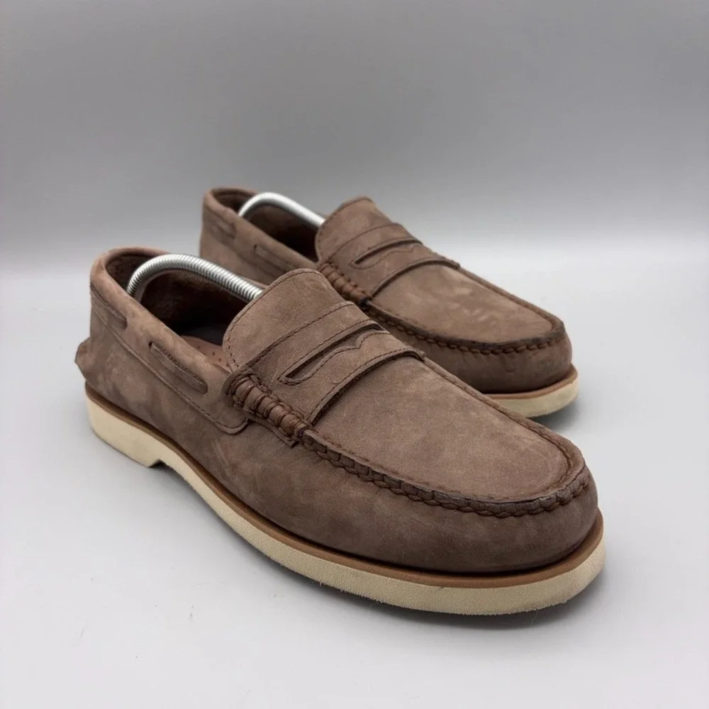 Sperry Penny Loafer Mens 8.5 Brown Leather Slip On Boat Shoe Casual Preppy
